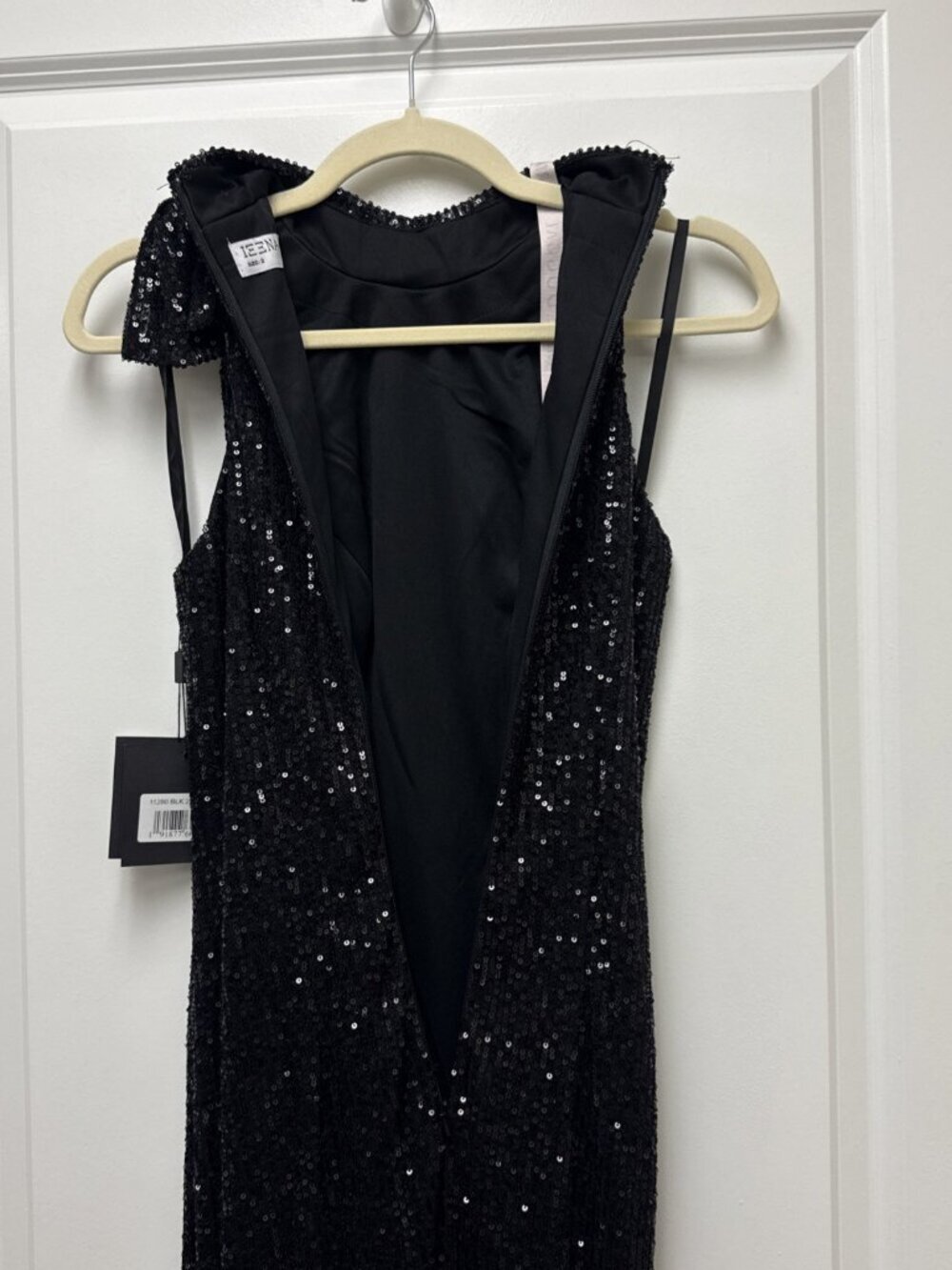 New MAC DUGGAL Size 2 Black 11280 SEQUINED HALTER NECK Bow Formal GOWN Dress NWT - Picture 9 of 11